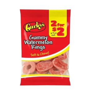 GURLEY'S GUMMY WATERMELON RINGS 2 FOR $2 12CT
