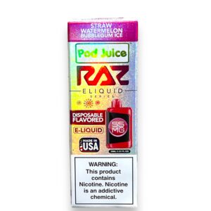 RAZ ELIQUID 55MG 30ML EACH -STRAW WATERMELON BUBBLEGUM ICE