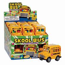 TOY SKOOL BUS WITH CANDY 12CT