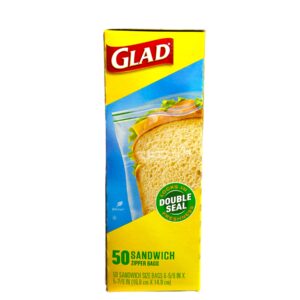 BAG SANDWICH GLAD ZIP 50CT