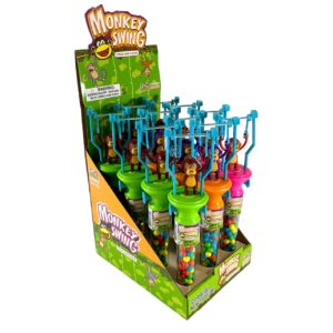 TOY MONKEY SWINGS WITH CANDY 12CT
