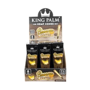 KING PALM HEMP CONES  1 1/4 SIZE 6/30CT - BANANA FOSTER