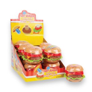 TOY DIP N LICKS FAST BURGER LOLLIPOP WITH CANDY POWDER 12CT