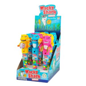 TOY WACKY SHARK FILLED WITH CANDY 12CT