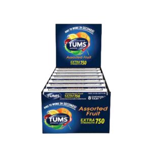 TUMS EXTRA STRENGHT 750 ASSORTED FRUIT 12ROLL