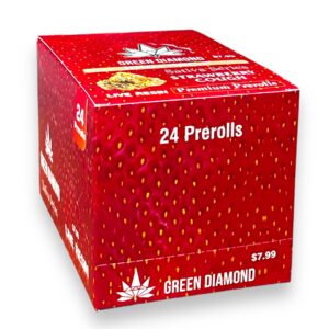 GREEN DIAMOND STRAWBERRY COUGH $7.99 HHC HHCP PRE ROLLS BOX 24CT