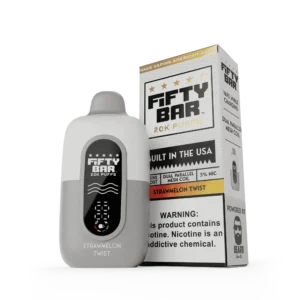 FIFTY BAR V2 WHITE SERIES 20000PUFF DISPOSABLE 5CT -STRAWMELON TWIST