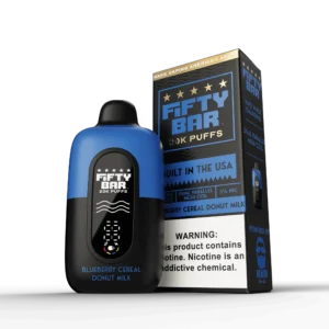 FIFTY BAR V2 BLACK SERIES 20000 PUFFS DISPOSABLE 5CT -BLUEBERRY CEREAL DONUT MILK