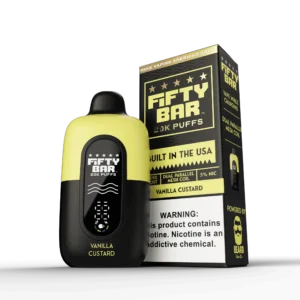 FIFTY BAR V2 BLACK SERIES 20000 PUFFS DISPOSABLE 5CT -VANILLA CUSTARD