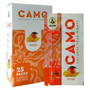 AFGANHEMP CAMO NATURAL LEAF WRAPS MANGO 5/25CT