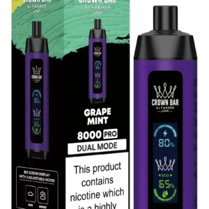 AL FAKHER CROWN BAR DISPOSABLE CRYSTAL V2 12000 PUFF 5CT GRAPE