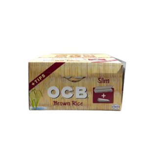 OCB BROWN RICE PAPER +TIPS BOX 1-1/4 SIZE 24CT