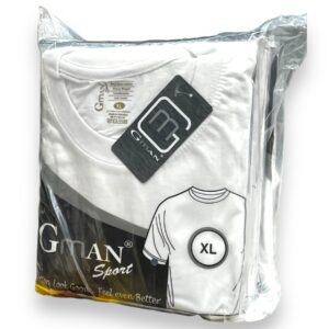 GMAN T-SHIRT ROUND WHITE 1XL 6pk