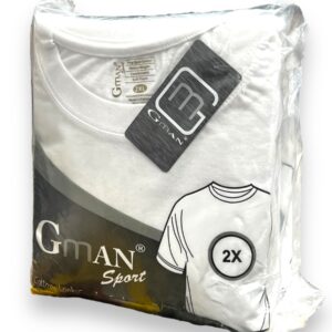 GMAN T-SHIRT ROUND WHITE 2XL 6pk