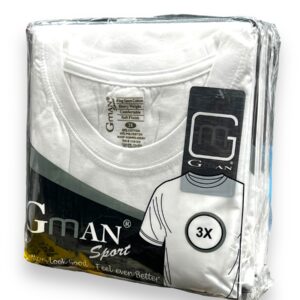 GMAN T-SHIRT ROUND WHITE 3XL 6pk