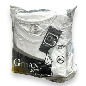 GMAN T-SHIRT ROUND WHITE 5XL 6pk