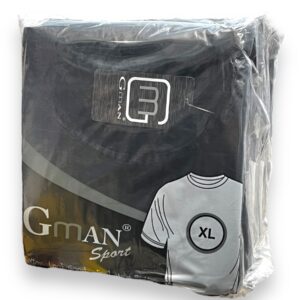 GMAN T-SHIRT ROUND BLACK 1XL 6pk