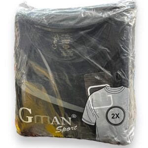 GMAN T-SHIRT ROUND BLACK 2XL 6pk
