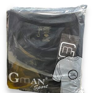 GMAN T-SHIRT ROUND BLACK 3XL 6pk