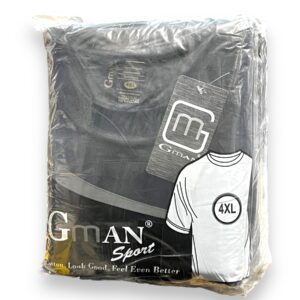 GMAN T-SHIRT ROUND BLACK 4XL 6pk