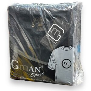 GMAN T-SHIRT ROUND BLACK 5XL 6pk