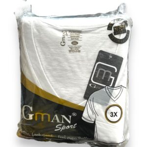 GMAN T-SHIRT V NECK WHITE 3XL 6pk