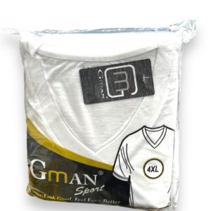 GMAN T-SHIRT V NECK WHITE 4XL 6pk