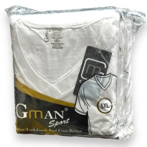 GMAN T-SHIRT V NECK WHITE 5XL 6pk