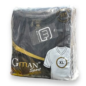 GMAN T-SHIRT V NECK BLACK XL 6pk