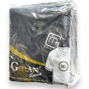 GMAN T-SHIRT V NECK BLACK 5XL 6pk