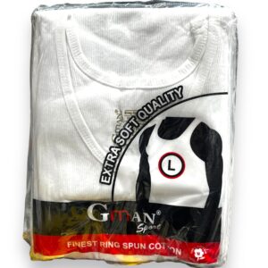 GMAN A-SHIRT WHITE LARGE 6CT