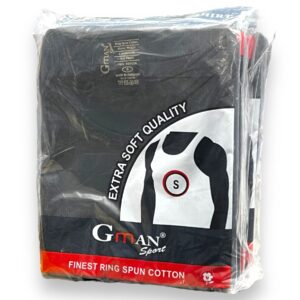 GMAN A-SHIRT BLACK SMALL 6CT