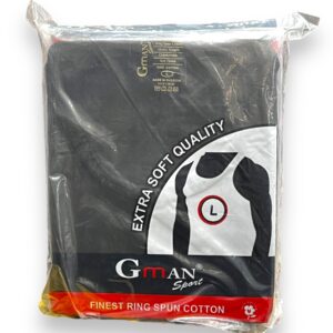 GMAN A-SHIRT BLACK LARGE 6CT