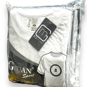 GMAN T-SHIRT ROUND WHITE SMALL 6pk