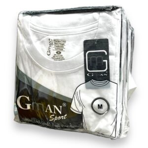 GMAN T-SHIRT ROUND WHITE MEDIUM 6pk