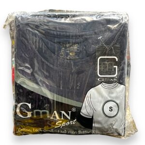 GMAN T-SHIRT ROUND BLACK SMALL 6pk