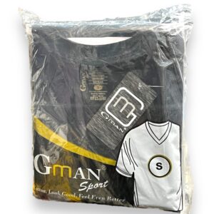 GMAN T-SHIRT V NECK BLACK SMALL 6pk
