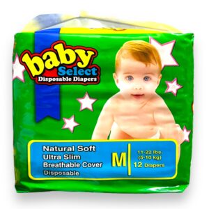 SELECT BABY DIAPER MEDIUM 12CT