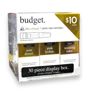 BUDGET THC-A 1GM CARTRIDGES 30CT BOX