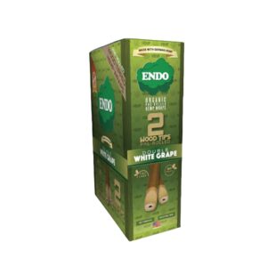 ENDO HEMP WRAPS WOOD TIP DOUBLE WHITE GRAPE 2/15CT