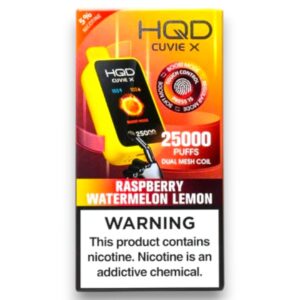 HQD CUVIE X 5% 25000 PUFFS 5CT -RASPBERRY WATERMELON LEMON