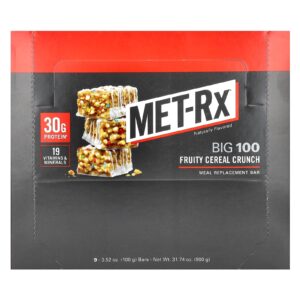 MET-RX PROTEIN BAR FRUITY CEREAL 100G 9CT