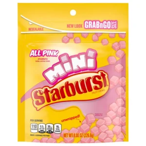 PEG STARBURST ALL PINK MINI UNWRAPPED 8OZ