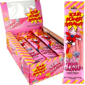 SOUR POWER STRAWS 24CT PINK LEMONADE
