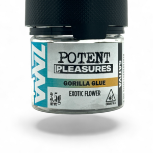 POTENT PLEASURES THC-ZAAA A 3.5GM EXOTIC FLOWER -GORILLA GLUE