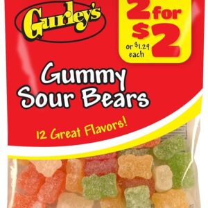 GURLEY'S GUMMY SOUR BEARS 2 FOR $2 12CT