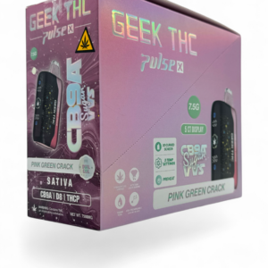 GEEK THC PULSE 7.5GM CB9A DISPOSABLE 5CT -PINK GREEN CRACK