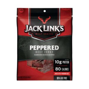 JACK LINK'S 3.25OZ BAG JERKY BEEF PEPPERED