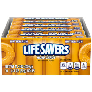 LIFE SAVERS HARD CANDY BUTTER RUM 20CT