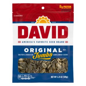 DAVID SUNFLOWER JUMBO SEED ORIGINAL PEG 5.25OZ